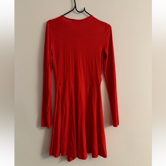Free People FP Beach Fiery Red Vance A-Line Mini Long Sleeve Dress Size Small - Picture 5 of 6